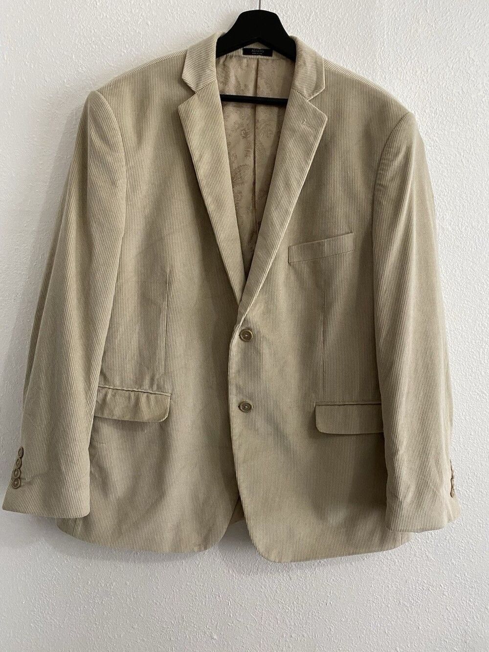 Monsieur Adolfo Heritage Beige Tan Corduroy Blazer Men's 46R Excellent H